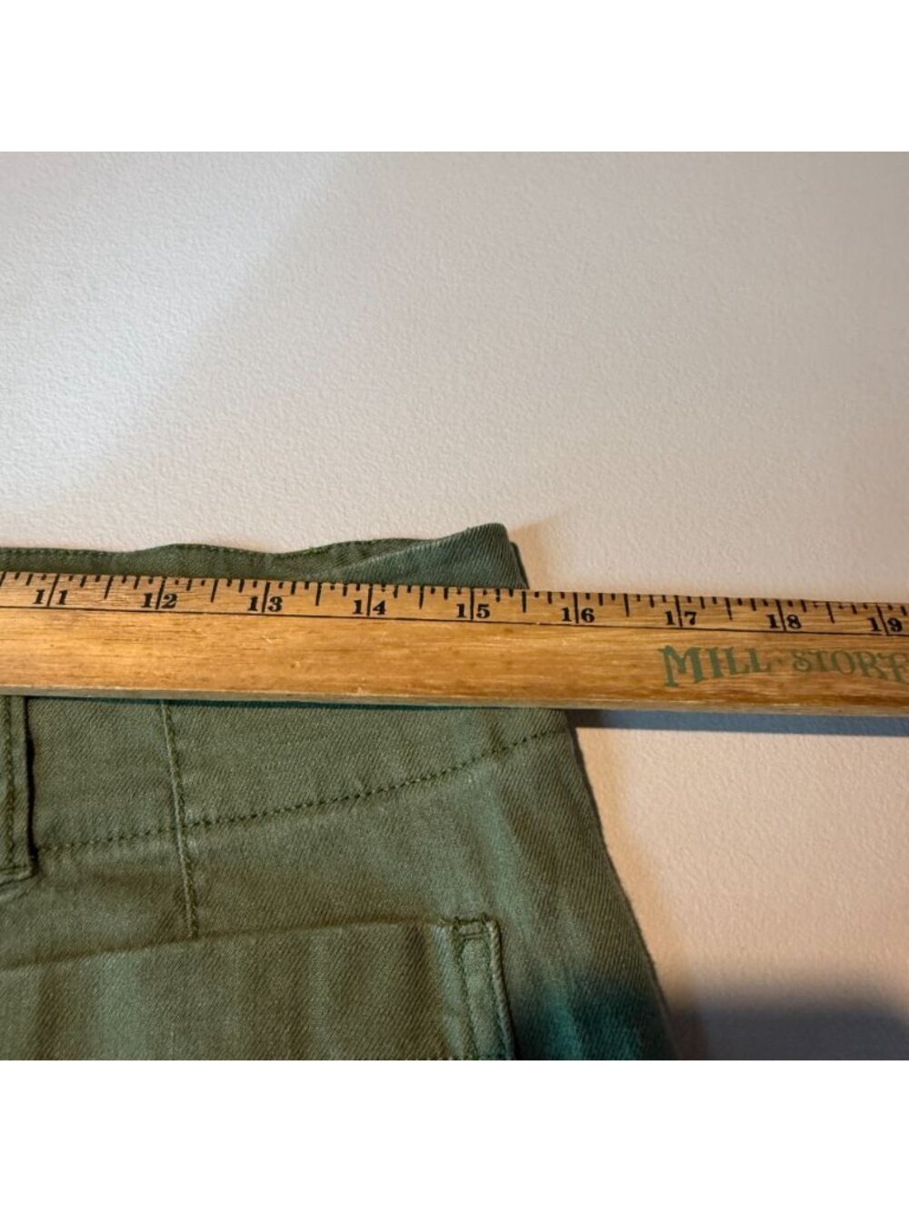 Maeve Anthropologie Women 31 The Colette Wide Leg Pant Cropped Green Linen Blend - Picture 5 of 8